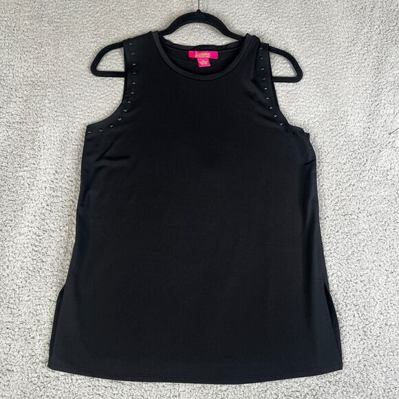 Catherine Tank Top Womens Medium Black Square Studs Pullover Wide Strap Stretch - Picture 1 of 11